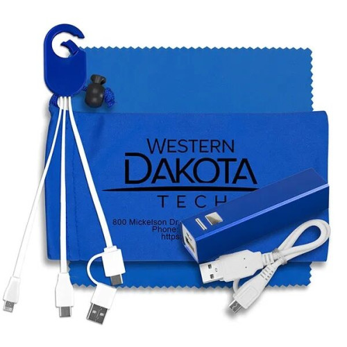 DaySaver Plus Mobile Metal Power Bank Charging Kit in Pouch