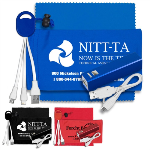 DaySaver Plus Mobile Metal Power Bank Charging Kit in Pouch