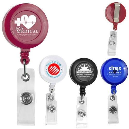 30" Cord Round Retractable Badge Reel