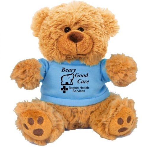 6" Plush Teddy Bear With Choice of T-Shirt Color