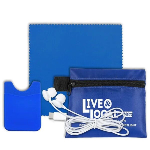 Mobile Tech Earbud Kit with Microfiber Cleaning Cloth