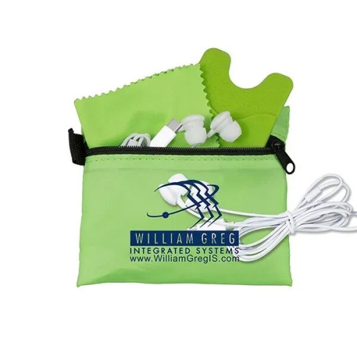 Mobile Tech Earbud Kit with Microfiber Cleaning Cloth