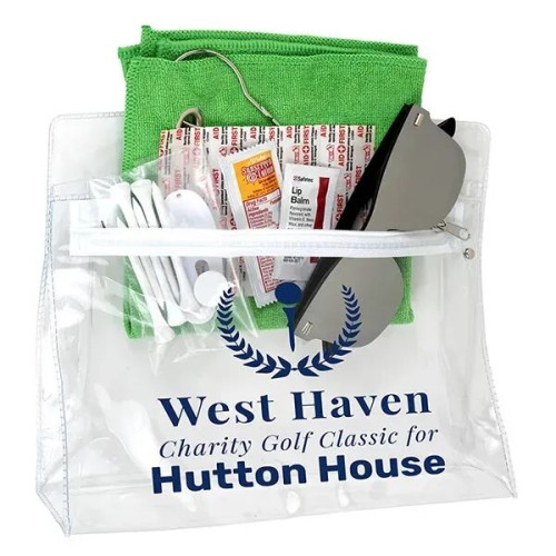 16 Piece Golf Kit in Travel Pack with Components inserted in