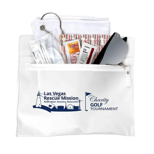 16 Piece Golf Kit in Travel Pack with Components inserted in