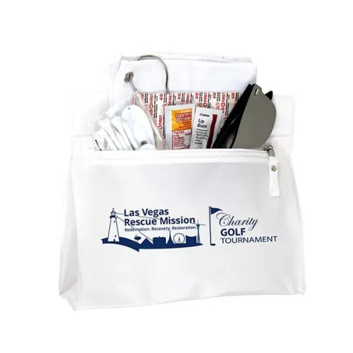 16 Piece Golf Kit in Travel Pack with Components inserted in