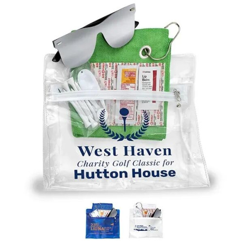 16 Piece Golf Kit in Travel Pack with Components inserted in