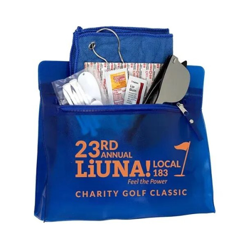 16 Piece Golf Kit in Travel Pack with Components inserted in