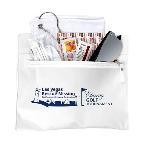 16 Piece Golf Kit in Travel Pack with Components inserted in