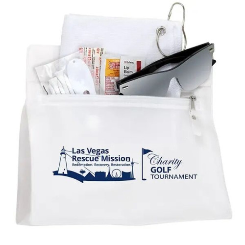 16 Piece Golf Kit in Travel Pack with Components inserted in
