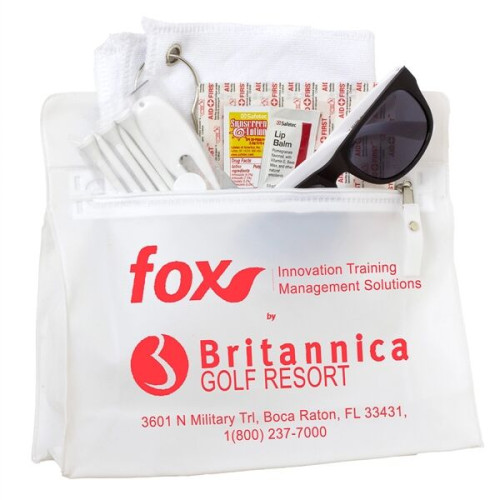 16 Piece Golf Kit in Travel Pack with Components inserted in