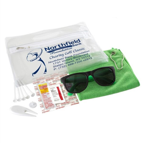 16 Piece Golf Kit in Travel Pack with Components inserted in