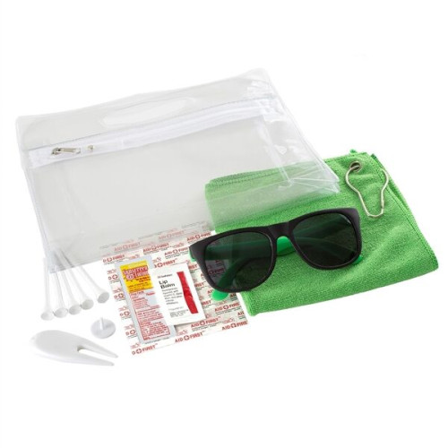 16 Piece Golf Kit in Travel Pack with Components inserted in