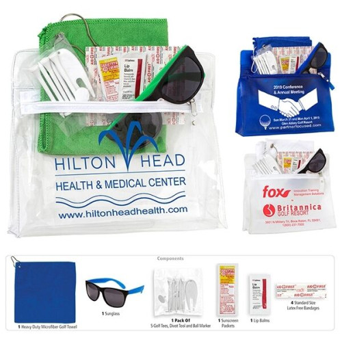 16 Piece Golf Kit in Travel Pack with Components inserted in