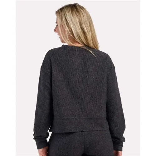 Boxercraft Women's Ribbed Knit Cropped Boxy Crew