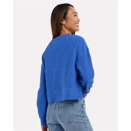 Boxercraft Women's Ribbed Knit Cropped Boxy Crew