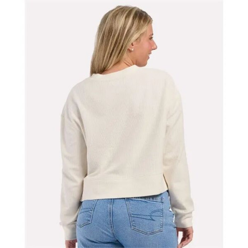 Boxercraft Women's Ribbed Knit Cropped Boxy Crew