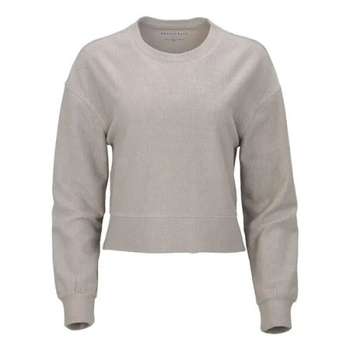 Boxercraft Women's Ribbed Knit Cropped Boxy Crew