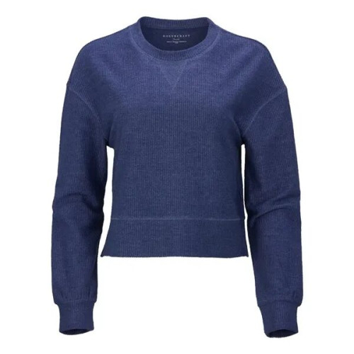 Boxercraft Women's Ribbed Knit Cropped Boxy Crew