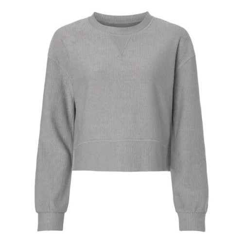 Boxercraft Women's Ribbed Knit Cropped Boxy Crew