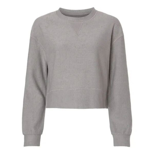 Boxercraft Women's Ribbed Knit Cropped Boxy Crew