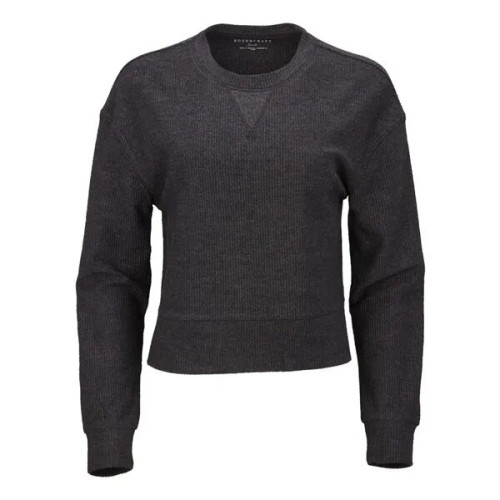 Boxercraft Women's Ribbed Knit Cropped Boxy Crew