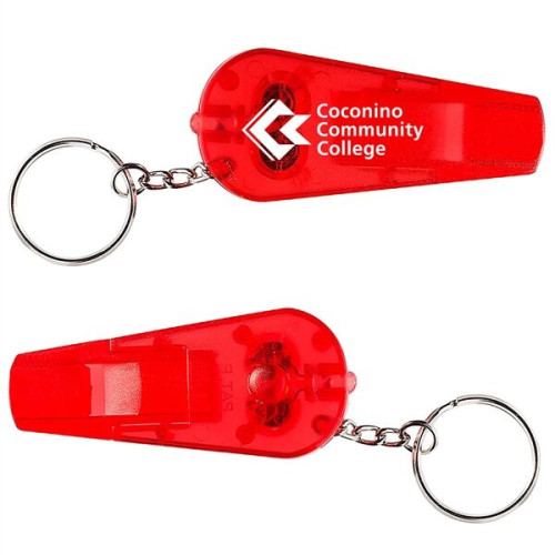 Flashlight Whistle Keychain