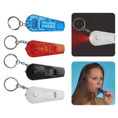 Flashlight Whistle Keychain