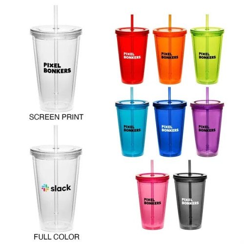 16 oz Cup w/Straw