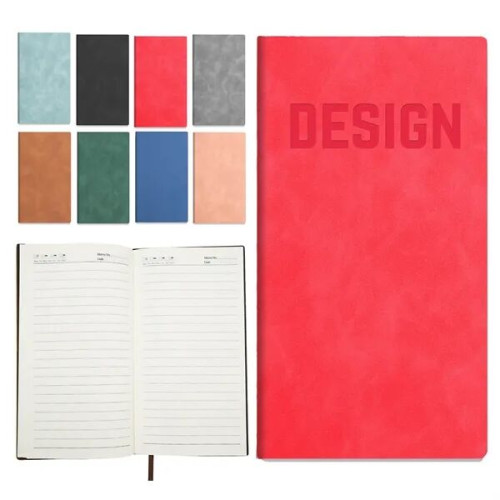 PU Leather A6 Business Notebook With Ribbon Bookmarks
