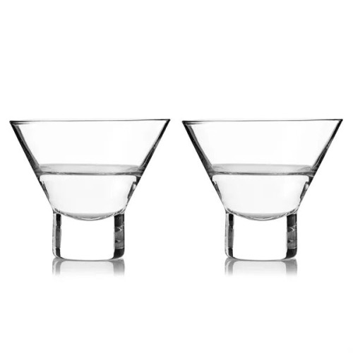 Raye Heavy Base Crystal Martini Glasses