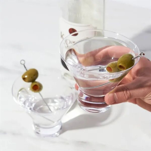 Raye Heavy Base Crystal Martini Glasses