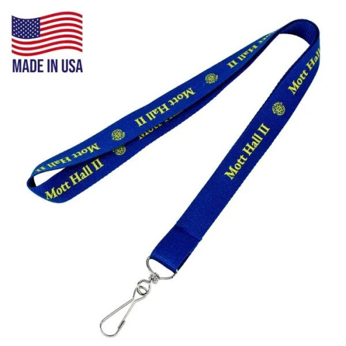 3/4" USA Made Polyester Lanyard w/ ID Badge Holder