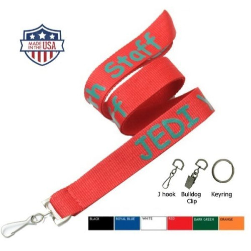 3/4" USA Made Polyester Lanyard w/ ID Badge Holder
