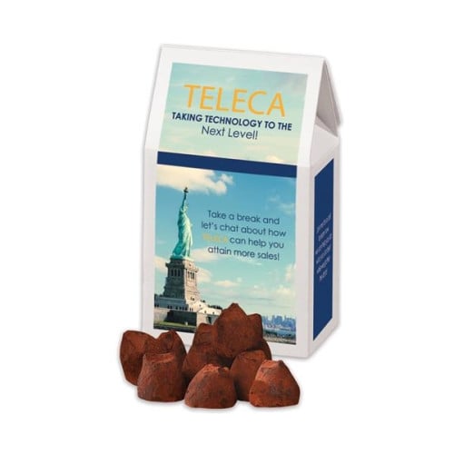 Cocoa Dusted Truffles in White Gable Box