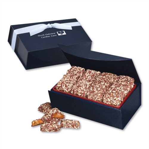 English Butter Toffee in Navy Magnetic Closure Gift Box