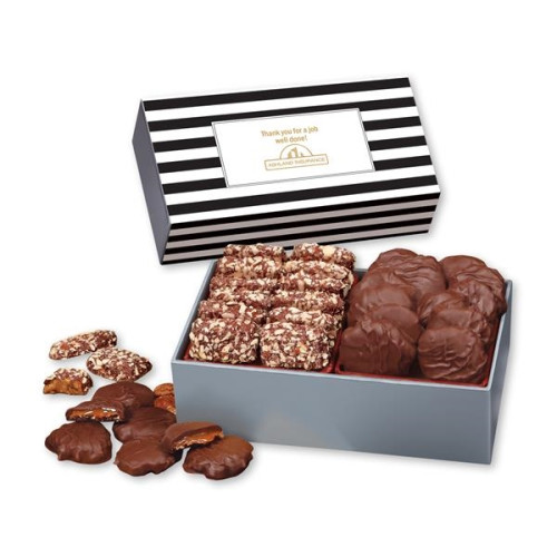 Toffee & Pecan Clusters in Gift Box with Stripes Sleeve
