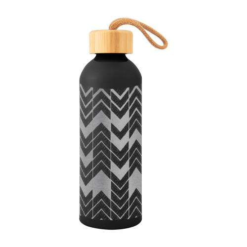 25 Oz. Full Laser Blaire Recycled Aluminum Bottle With Bamboo Lid