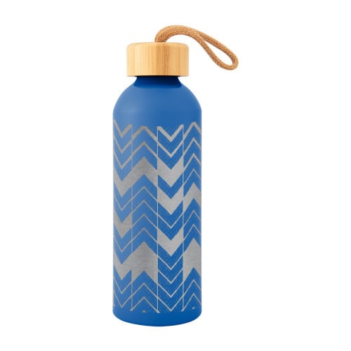 25 Oz. Full Laser Blaire Recycled Aluminum Bottle With Bamboo Lid