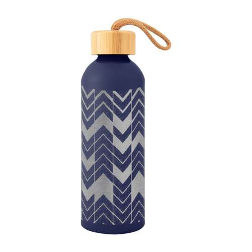 25 Oz. Full Laser Blaire Recycled Aluminum Bottle With Bamboo Lid