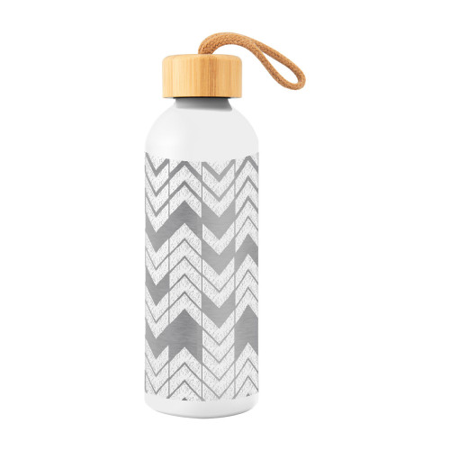 25 Oz. Full Laser Blaire Recycled Aluminum Bottle With Bamboo Lid