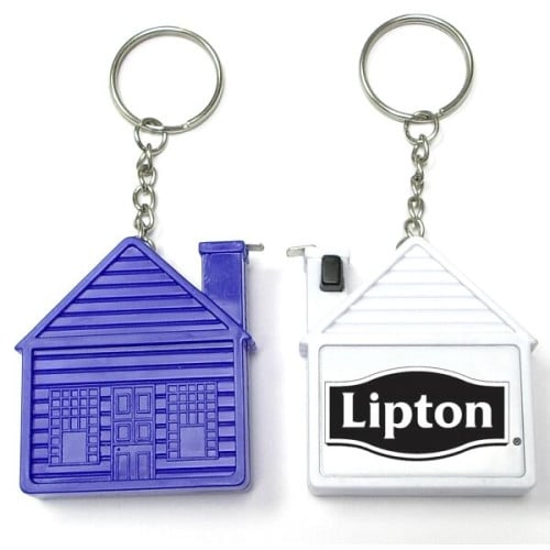 House shape tape measure key chain