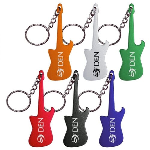 Guitar Shaped Bottle Opener Keychain