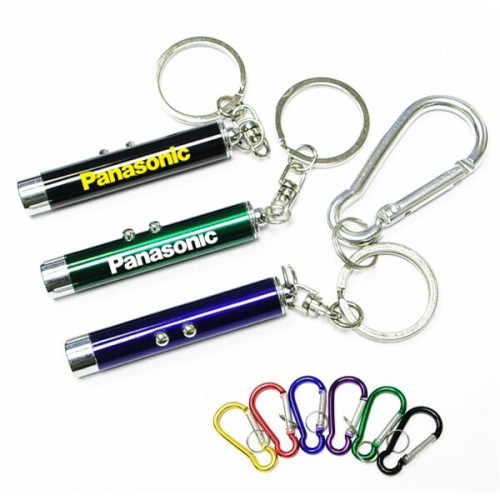 Dual function laser pointer and LED flashlight  keychain