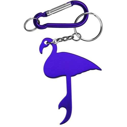 Flamingo Shaped Aluminum Bottle Opener with Carabiner
