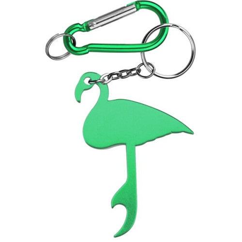 Flamingo Shaped Aluminum Bottle Opener with Carabiner