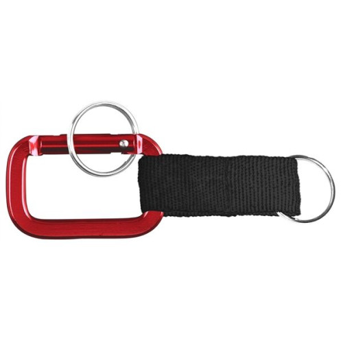 Square Shaped Carabiner with Strap and Key Ring