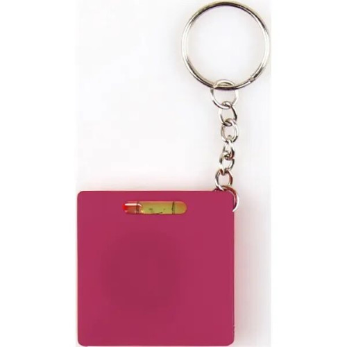 Square tape measure with level key chain