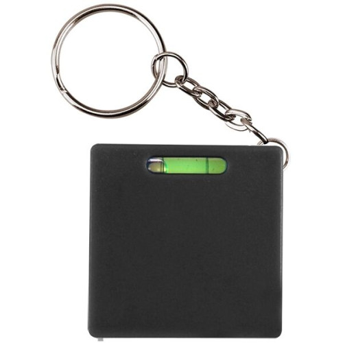 Square tape measure with level key chain