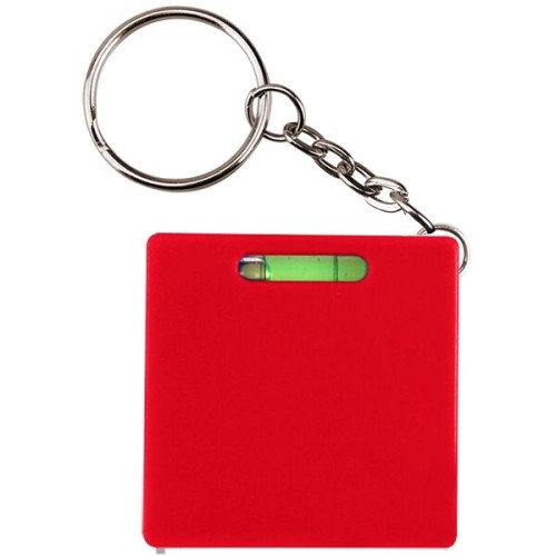 Square tape measure with level key chain