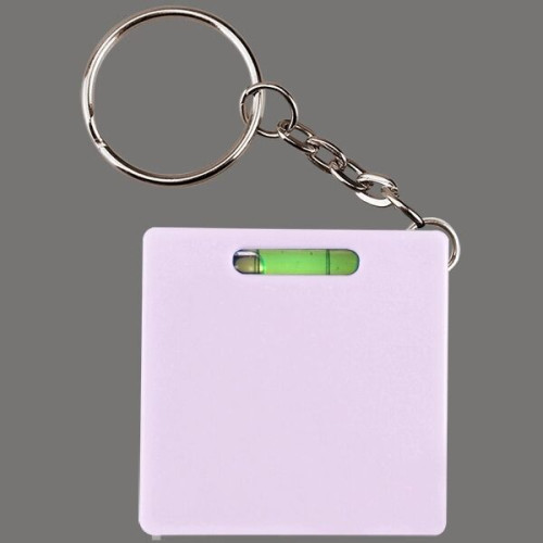 Square tape measure with level key chain